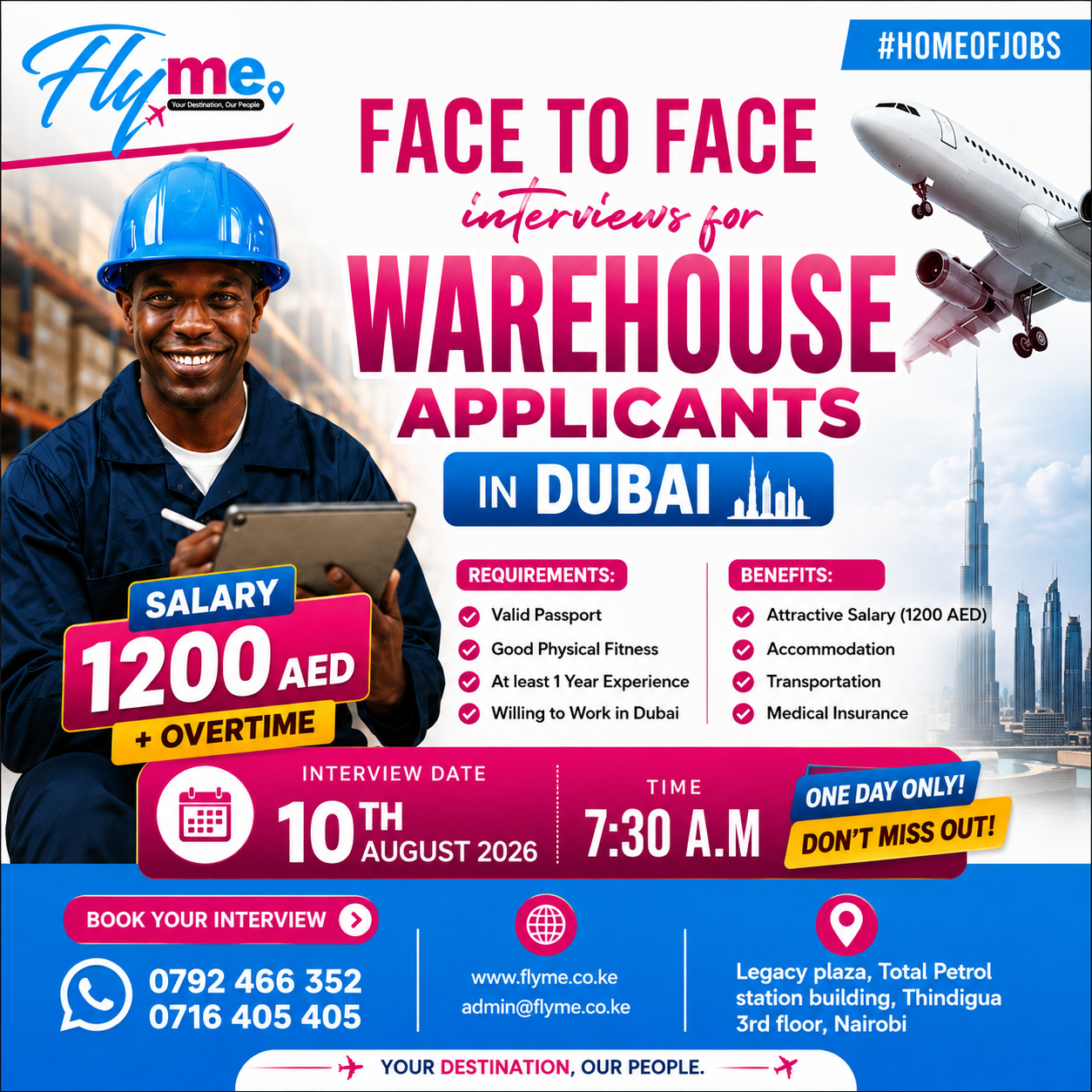 Dubai Warehouse Recruitment Interviews – 10th August 2026